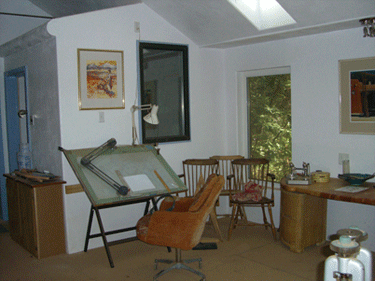 Drafting board inside the new studio Drafting board inside the new studio